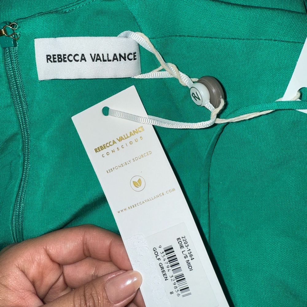 NWT Rebecca Vallance Jade Green Edie Cut Out Ruched Jersey Dress - Picture 2 of 5